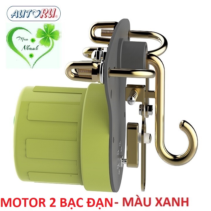 Máy đưa võng tự động Autoru sức đưa 85kg gồm động cơ và adoctor  (loại motor 2 bac đạn màu xanh
