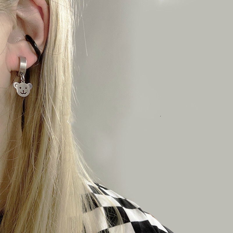 Khuyên tai dạng kẹp hình gấu xinh xắn 22466