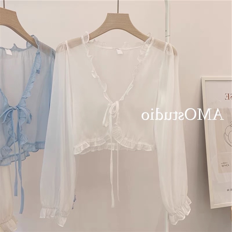 áo khoác tơ voan mỏng điệu đà (81003#)