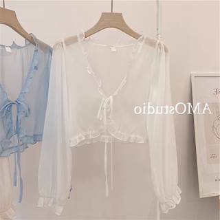 áo khoác tơ voan mỏng điệu đà (81003#)