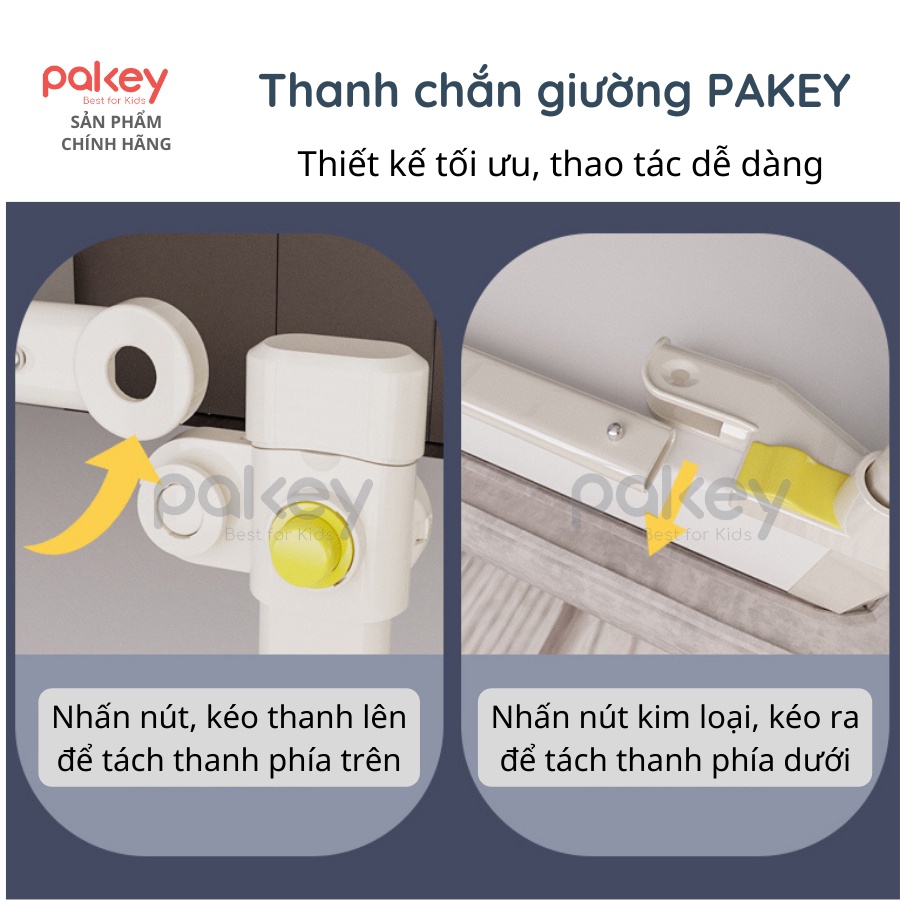 Thanh chắn giường Pakey Pro A2 cho bé, nâng hạ 1 bên cao 103cm HÀNG CHẮC CHẮN NEW 2022