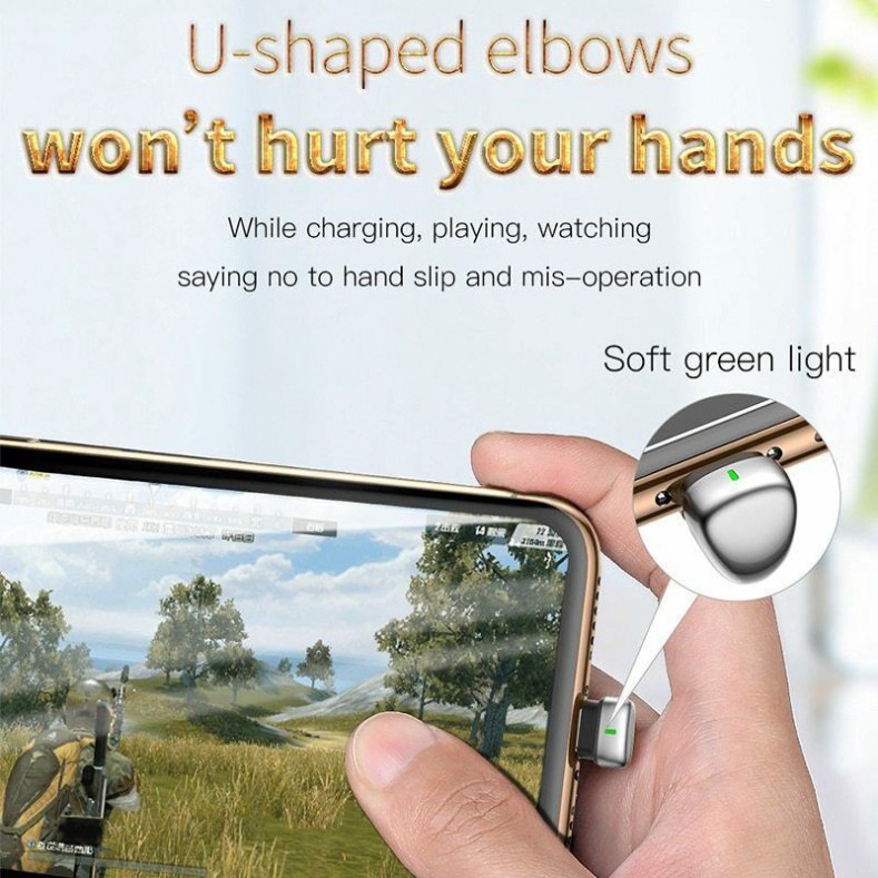 Cáp sạc Baseus U-shaped Lamp Mobile Game 2.4A chuẩn Lightning cho iPhone , đầu cắm hình chữ U hỗ trợ game thủ chơi game