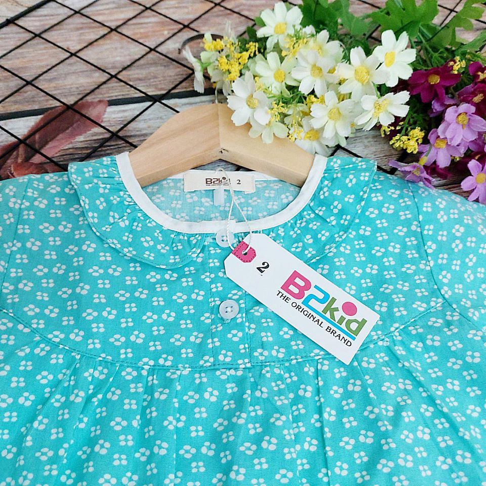 Bộ quần áo cộc tay B2KID phong cách babydoll cho bé gái 12 - 26 kg