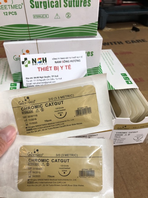 Chỉ phẫu phẩu thuật chỉ khâu tự tiêu chỉ khâu y tế tự tan CHROMIC CATGUT số 1/0 2/0 3/0 4/0 5/0