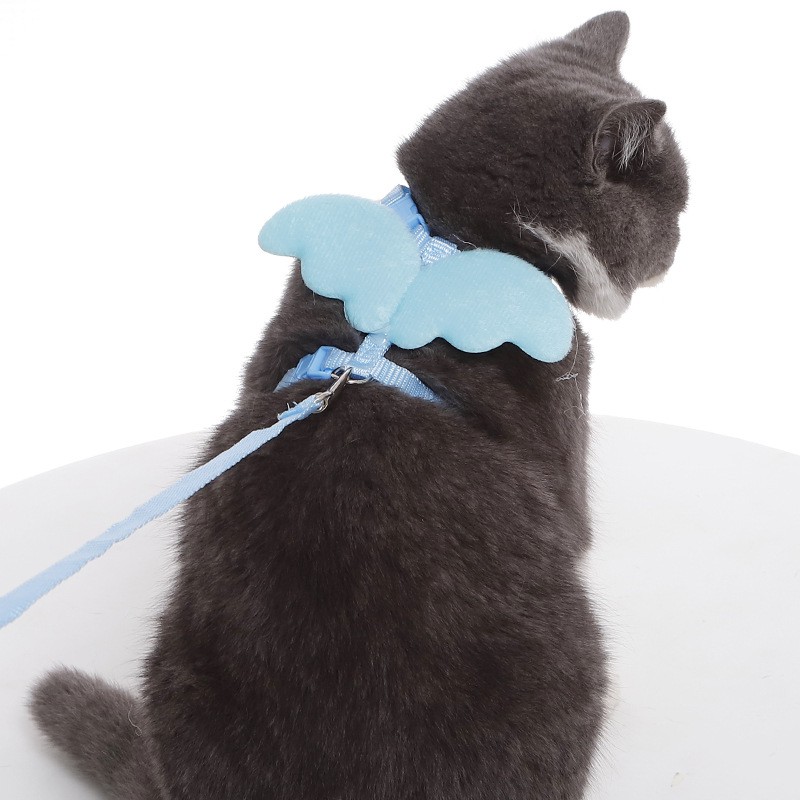 Doremiu - Bộ Dây dắt mèo đôi cánh thiên thần xích mèo phù hợp cho mèo từ 1-8kg