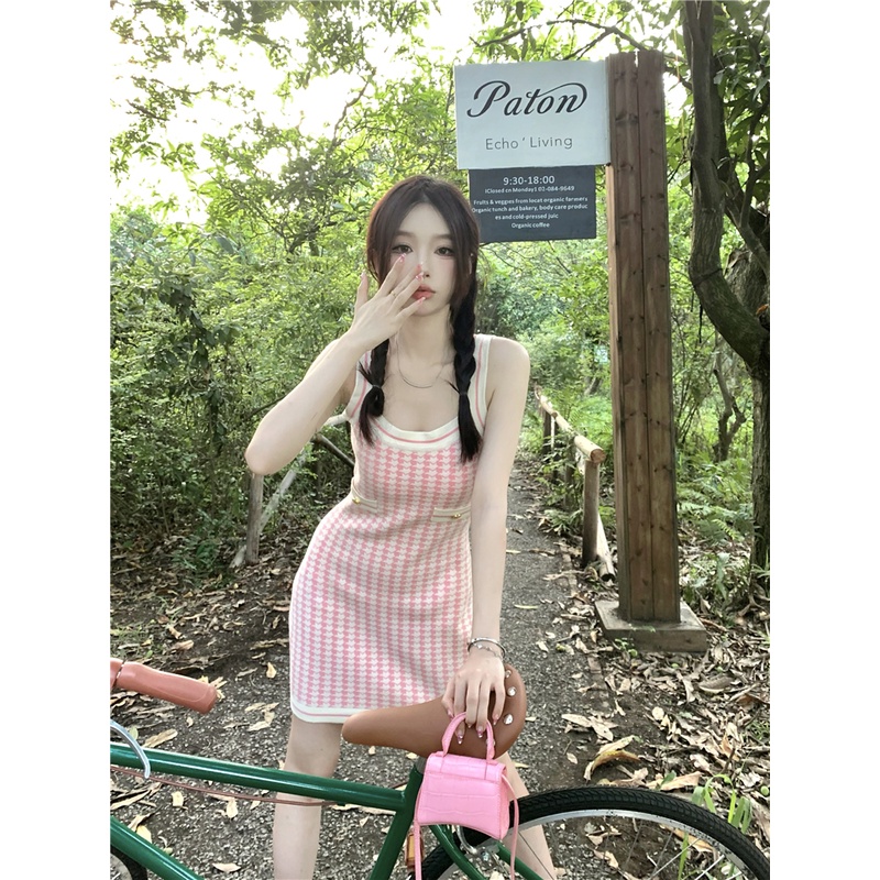 Đầm Midi Tay Ngắn Cổ Polo Họa Tiết Kẻ Sọc Thời Trang Mùa Hè Phong Cách Hàn Quốc Cho Nữ