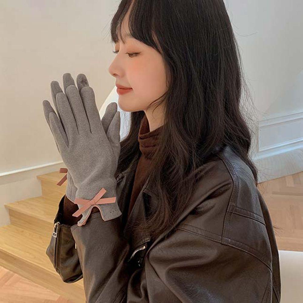 USNOW Đôi Găng Tay Da Lộn Có Thể Chạm Màn Hình Cảm Ứng Cho Nữ