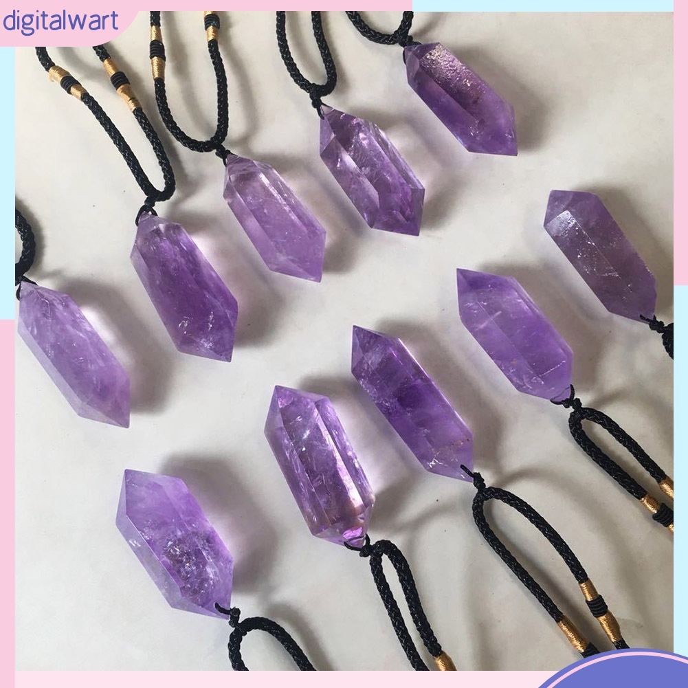 [DG] Vòng cổ Mặt Giả Thạch Anh Tím Đôi Hình Lục Giác Chăm Sóc Sức Khỏe