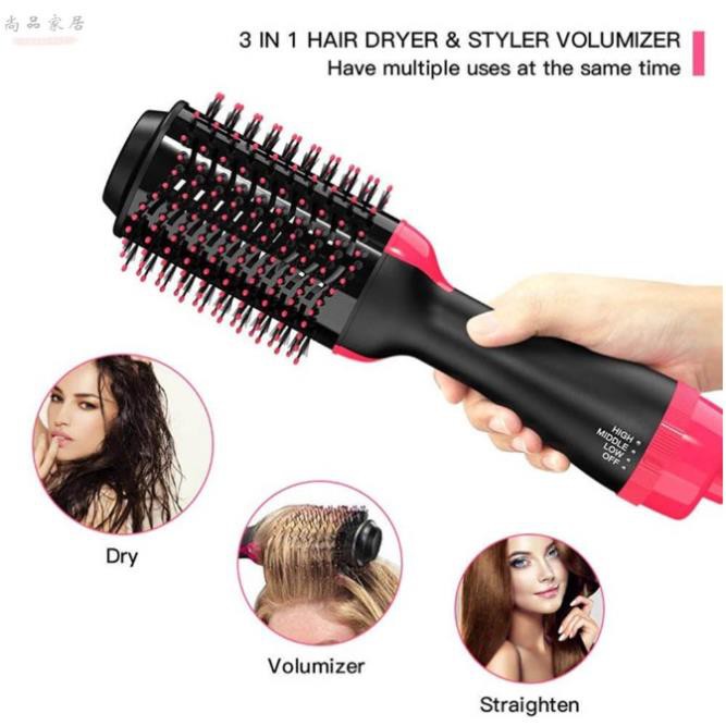 Lược điện đa năng -Lược điện chải tóc đa năng mượt tóc, uốn tóc kiêm máy sấy khí tạo phồng 2 trong 1 tiện lợi