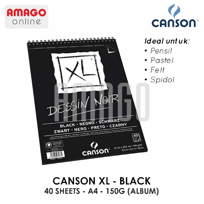 Set 40 Tấm Hình Album Canson Xl - Black - 400039086 Kích Thước A4 (21x29.7 Cm) - 150g