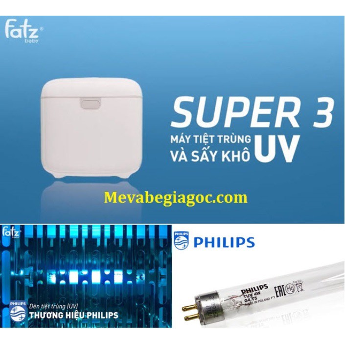 (Bảo hành 12 tháng) Máy tiệt trùng sấy khô UV Super 3 - Fatz FatzBaby FB4715TN