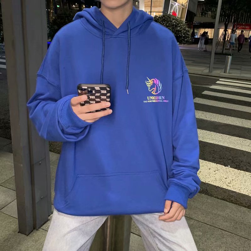 Áo hoodie tay dài dáng rộng in hình kỳ lân gồm 5 màu sắc | BigBuy360 - bigbuy360.vn