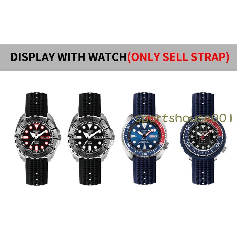 🌻🎰Dây đồng hồ đeo tay Seiko 007 MM SRP777J1 bằng cao su Silicone 20 22MM
