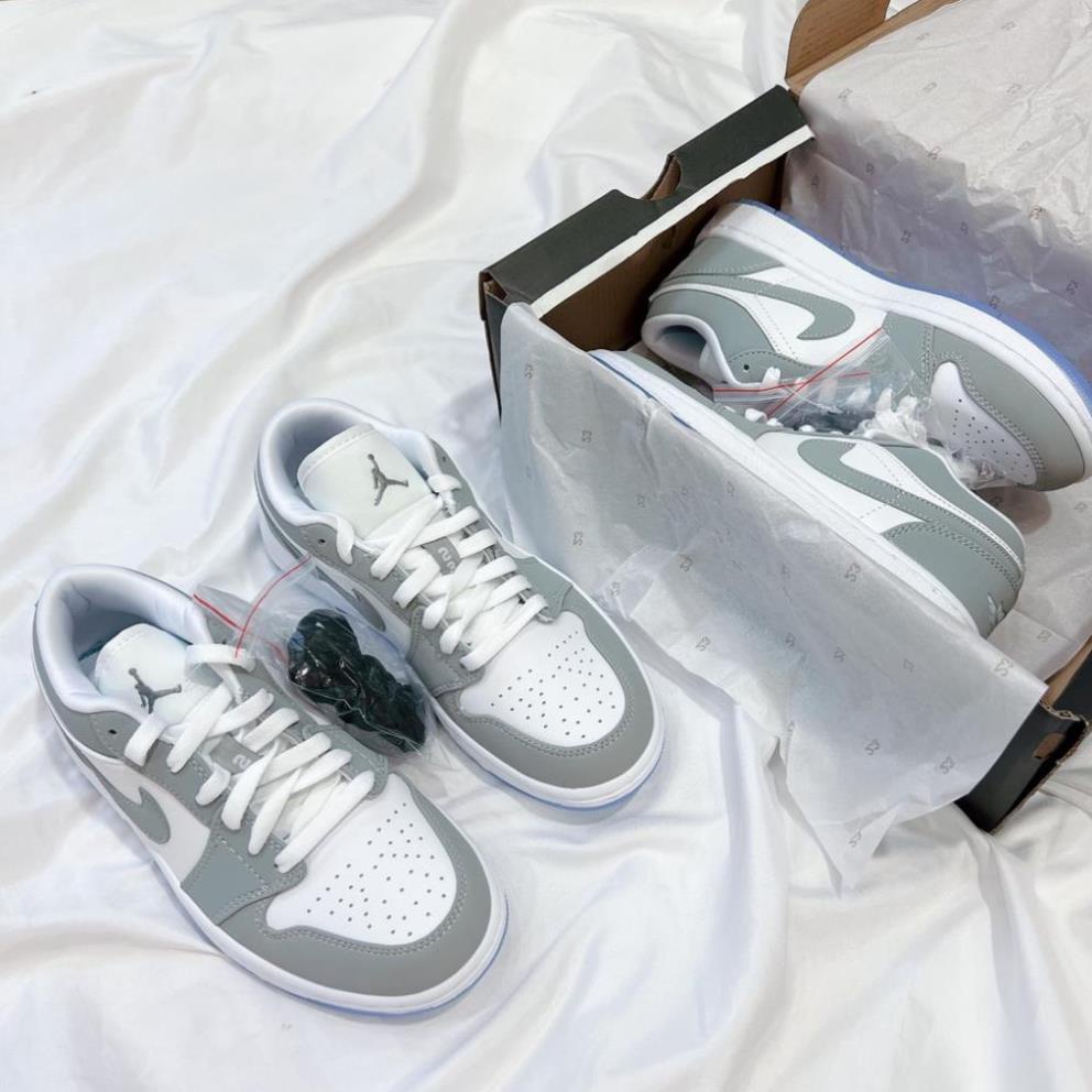 Giày thể thao Joran 1 Low "WOLF GREY" chất lượng nguyên bản , jordan 1 thấp cổ WOLF GREY