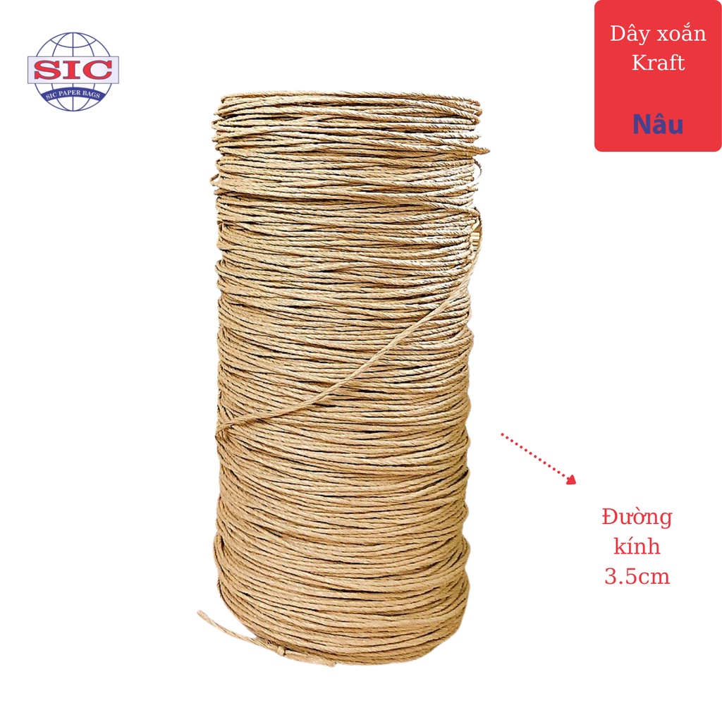 1KG DÂY XOẮN GIẤY MÀU NÂU (ẢNH THẬT)