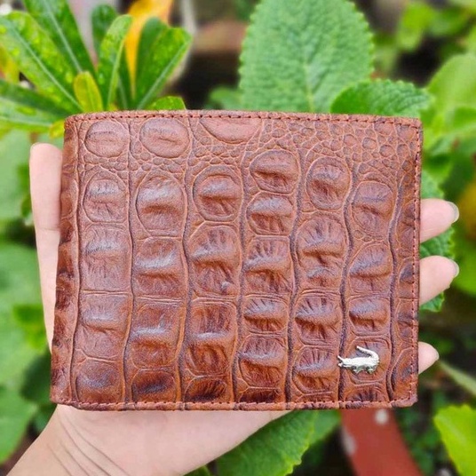 Ví Nam Da Bò Dập Vân Cá Sấu Thiết Kế Tỉ Mỉ  Da Bò Thật 100% Không Tróc Nổ Da