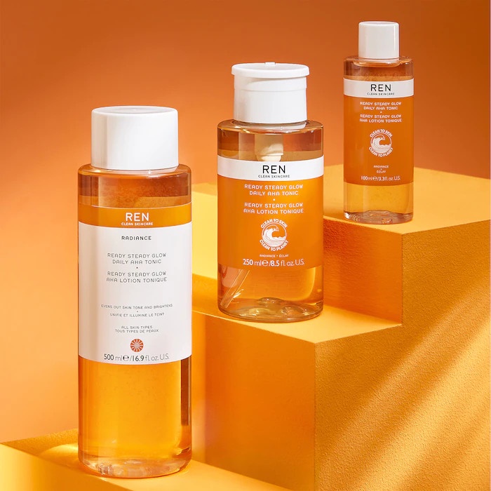 🌿 Toner Tẩy Da Chết Làm Sáng Da REN Clean Skincare Ready Steady Glow Daily AHA Toner