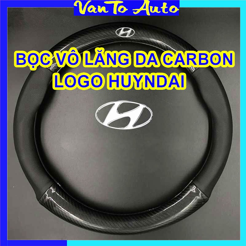 ⚡VIDEO THẬT⚡ Bọc Vô Lăng Da Carbon Logo Huyndai