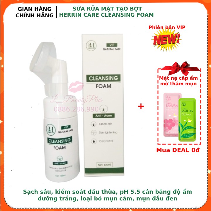SỮA RỬA MẶT TẠO BỌT HERRIN CARE CLEANSING FOAM 100ML