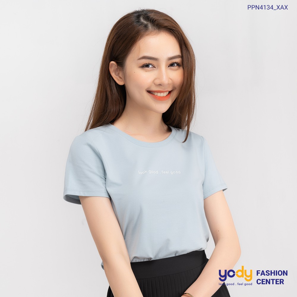 Áo phông nữ YODY cổ tròn form rộng vải cotton thoáng mát PPN4134 | BigBuy360 - bigbuy360.vn