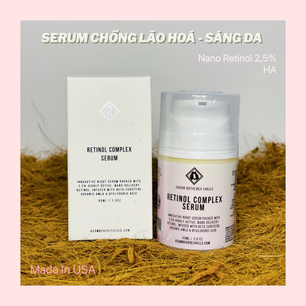 Serum Trẻ Hóa Làn Da Retinol Night Gel Serum - 2.5% ASDM Beverly Hills 60Ml