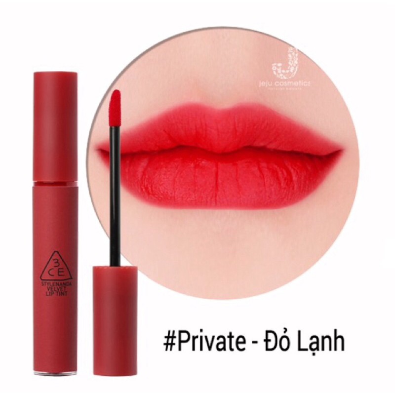 (SẴN) SON 3CE VELVET LIP TINT màu đỏ lạnh.( xả bom)