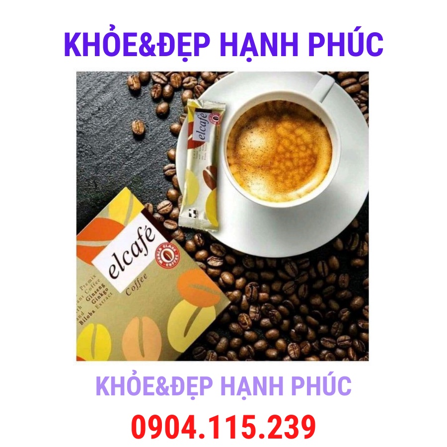 Cafe Elcafe Ginseng Elken - Cafe nhân sâm và bạch quả elken – 20 gói/hộp – 20gr