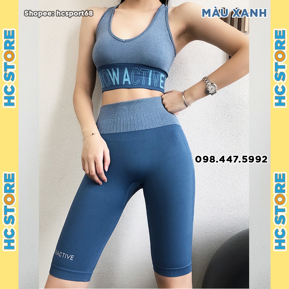 Set Bộ Đồ Tập Nữ Gym Active Phù Hợp Tập Gym YoGa Gồm Áo Bra Và Quần Lửng Chất Vải Dệt Cao Cấp Co Giãn Tốt - HcSport68