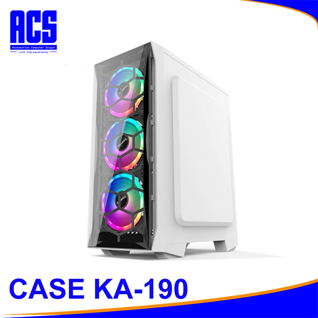 Vỏ Nguồn Máy Tính VSP KA 190 NEBULA (Đen/Trắng) – Kính Cường Lực 2 Mặt