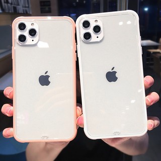 Double Color Ốp điện thoại trong suốt phối viền có màu cho IPhone 12 Pro Max 12mini 11 Pro Max XR Xs Max 6s 8 7 Plus