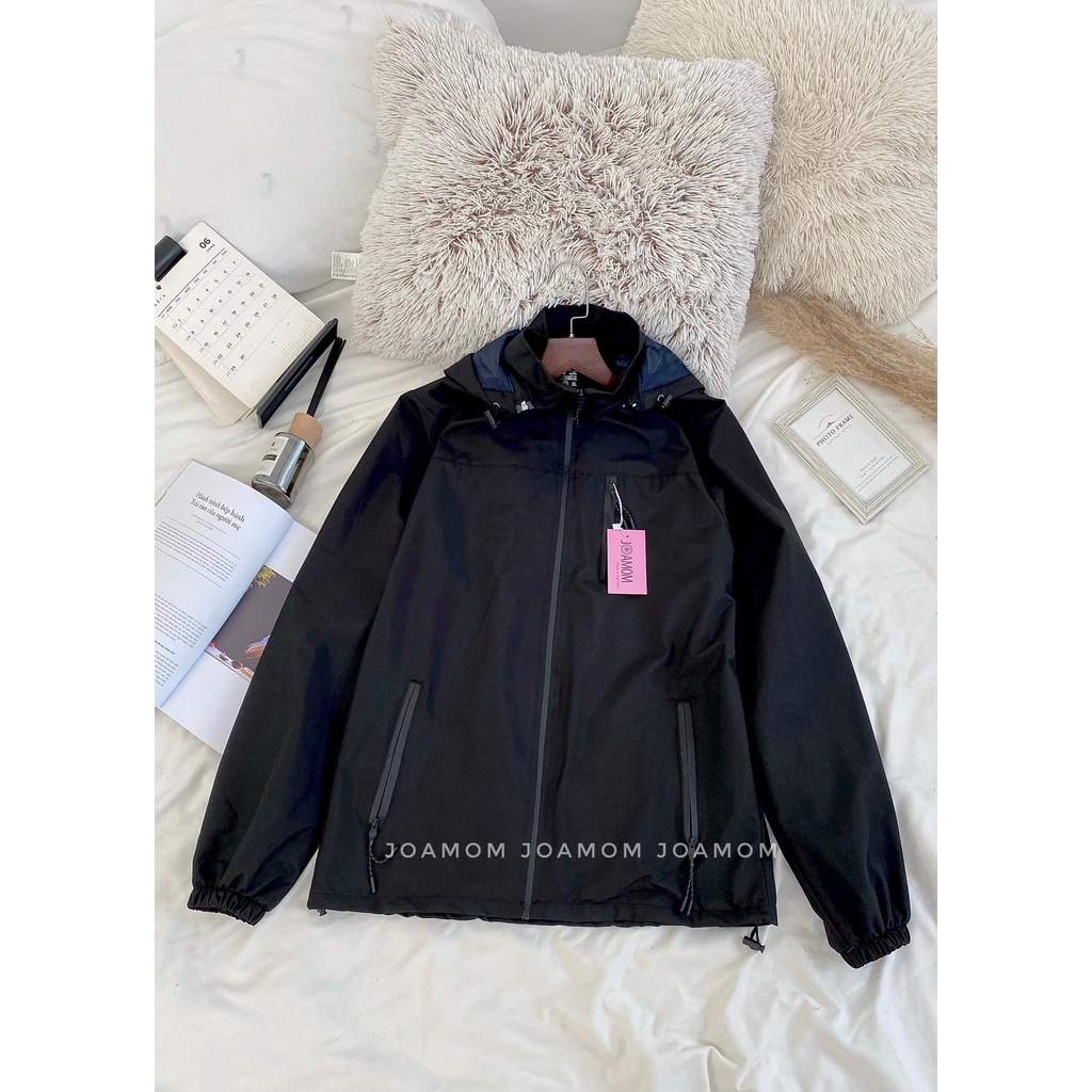 Áo gió bầu cao cấp chống nước big size có túi mũ tháo rời Joamom