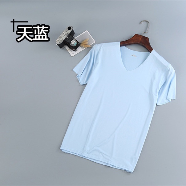 Áo Thun Tay Ngắn Cổ Chữ V Không Đường May Thời Trang Xuân Hè Cho Nam Size M-5XL