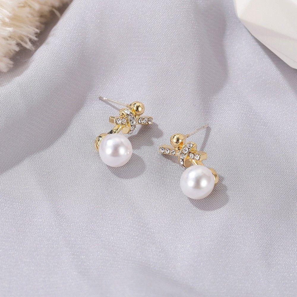 Bông Tai Cổ Điển Cho Nữ|Bông Tai Hình Nơ Màu Sáng Thời Trang Sang Trọng