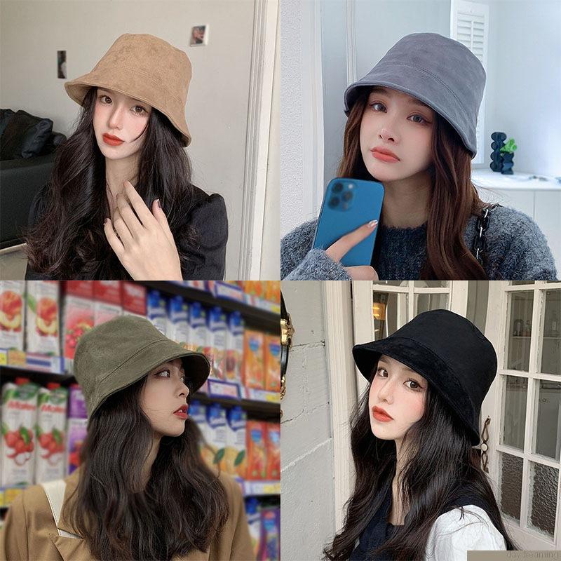 Mũ xô chất liệu da lộn màu trơn thời trang chu vi 56-58cm cho nam và nữ