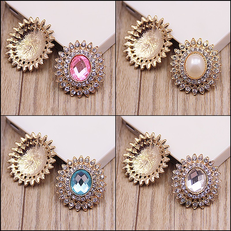 [Nguyên liệu làm trâm] 1 hạt dán đáy bằng 28*25mm làm vương miện Lolita, charm mặt dây chuyền