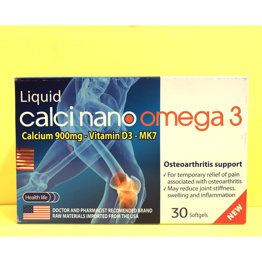 Viên uống Liquid Calci nano omega 3 phòng ngừa loãng sương, phát triền chiều cao