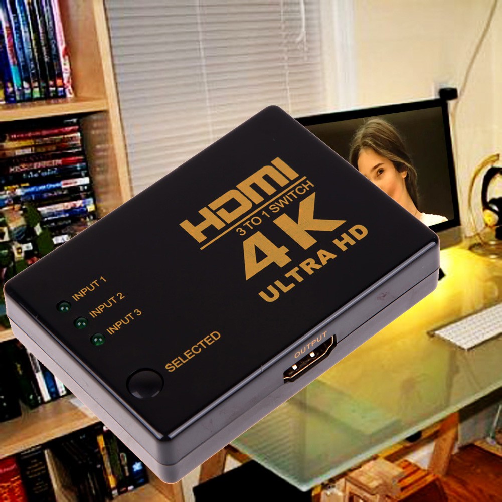 Đầu chia HDMI 4k x 2k 3 vào 1 ra chuyên dụng cho HDTV PC