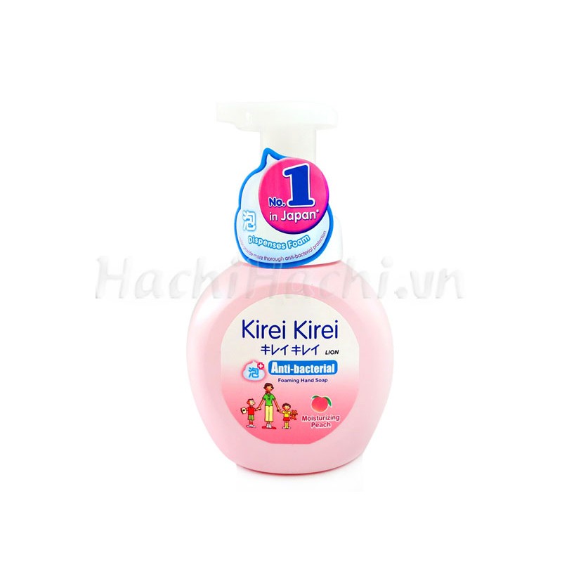 Bọt rửa tay Kirei Kirei hồng hương đào 250ml - Hachi Hachi Japan Shop