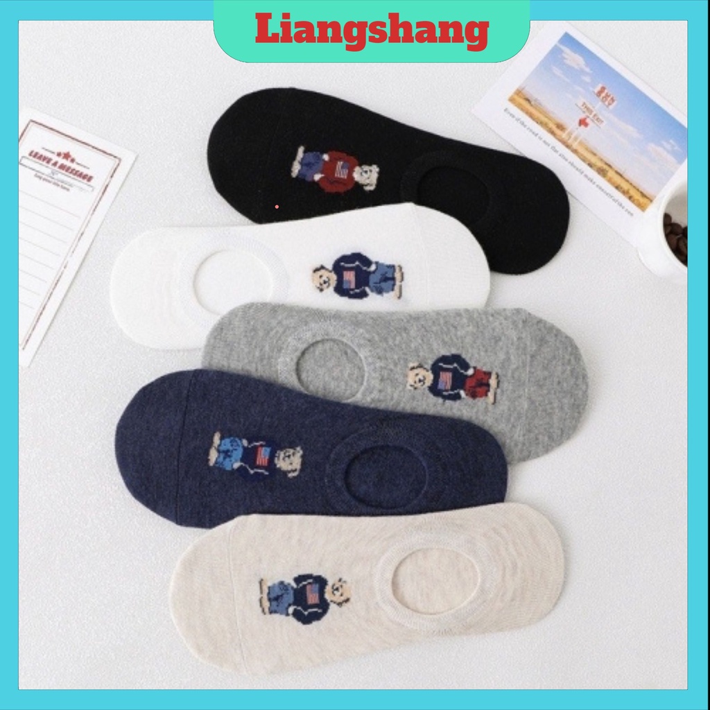 Tất lười gấu WHOAU🌸FREESHIP🌸Tất vớ nam nữ chất cotton mix màu thấm hút chống hôi chân (tuyển sỉ).