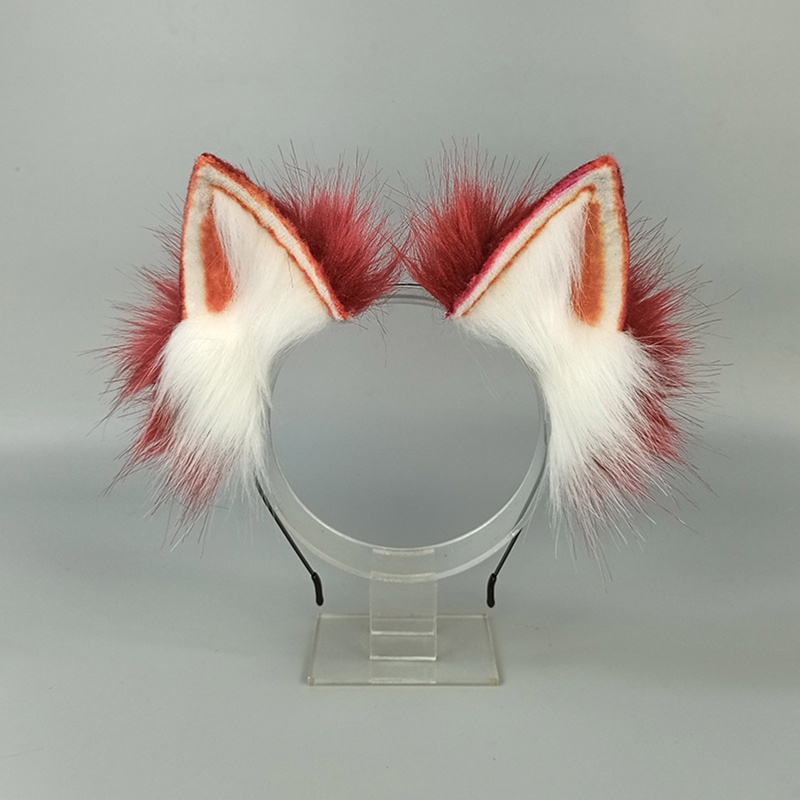 Băng Đô Cài Tóc Tai Sói Phối Lông Nhân Tạo Phong Cách Lolita