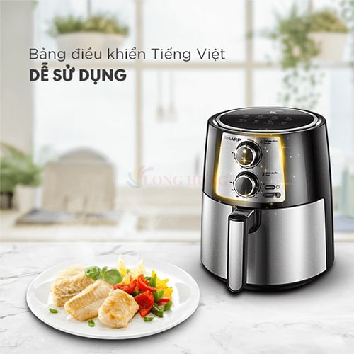 [Mã ELHADEV giảm 4% đơn 300K] Nồi chiên không dầu điều khiển cơ Sharp 4.2 lít KF-AF42MV-ST - Hàng chính hãng