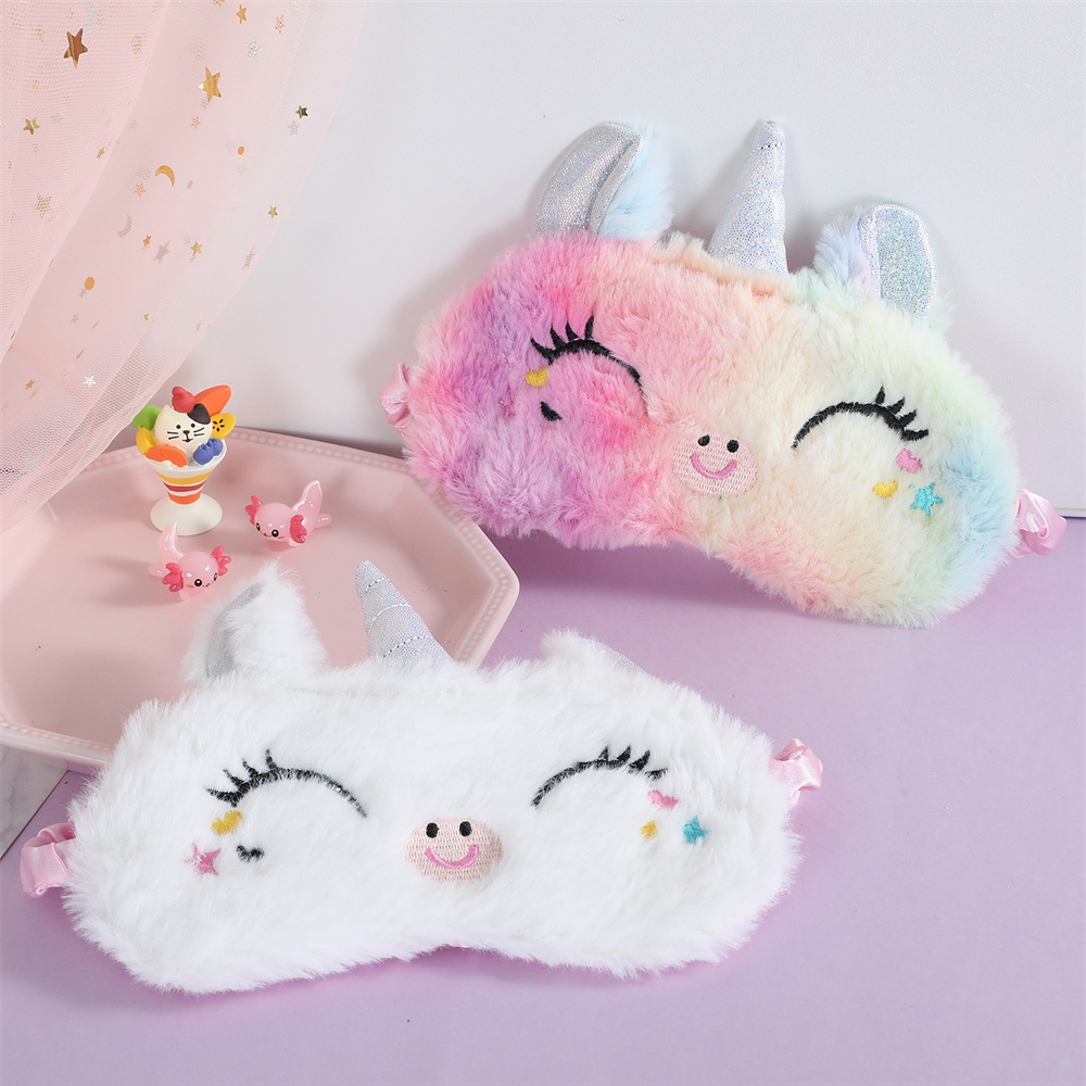 Bịt Mắt Ngủ Hình Kỳ Lân 3D Bằng Lông Nhung Mềm Mại