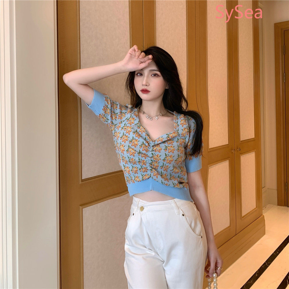 Áo Dệt Kim Ngắn Tay Thời Trang Mùa Hè Cho Nữ