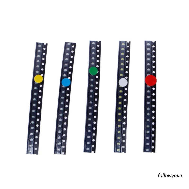 Bộ 100 Đèn Led Smd 0805 5 Màu Đỏ / Xanh Lá / Vàng / Trắng