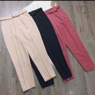 Quần baggy nữ đai vuông