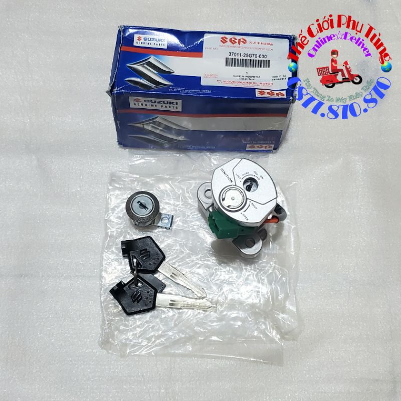 Bộ khóa máy Suzuki Raider có nắp từ zin mới - 37011-25G70-000