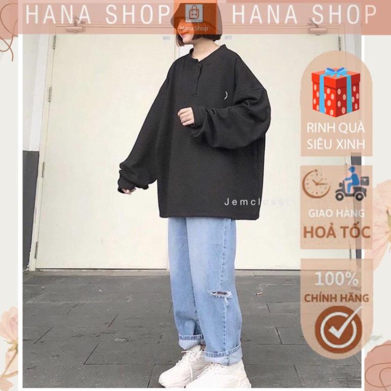 [Hàng Cao Cấp] Áo Nỉ Bông Cổ Tàu  Sweater Unisex Cúc Cài 2 Màu - Dáng Sportyy Dưới 70kg G70 | BigBuy360 - bigbuy360.vn