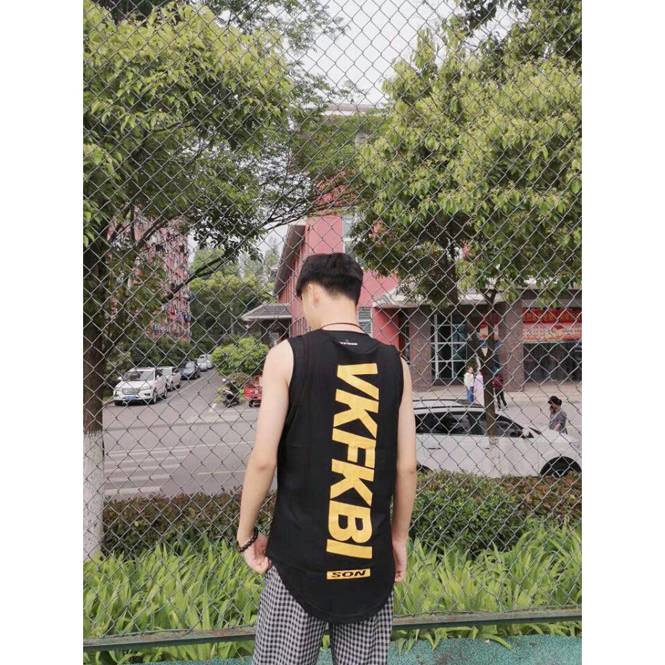 Áo tanktop tập gym nam vạt bầu BL009, Áo ba lỗ gym thun co dãn 4 chiều