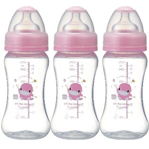 Set 3 bình sữa cổ rộng nhựa PP KU.KU DUCKBILL ku5923 - 270ml