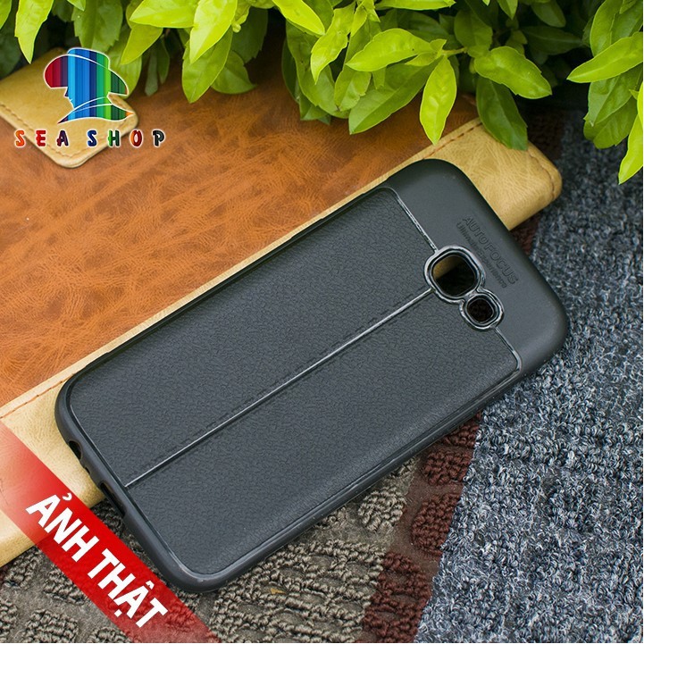 Ốp lưng cho điện thoại Samsung A5 2017/A520 silicon giả da,chống sốc auto Focus,Ốp dẻo trong suốt A520/A5 2017